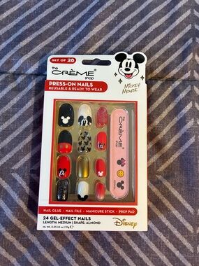 the Crème Shop x Disney Mickey Mouse Red & Black Press-On Nails